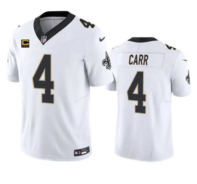 Men & Women & Youth New Orleans Saints #4 Derek Carr White 2023 F.U.S.E. With 4-Star C Patch Vapor Untouchable Limited Jersey->new orleans saints->NFL Jersey